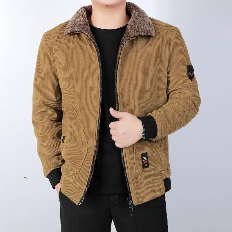 2022 Winter Jacket Men Cotton Padded Warm Loose Parka Coat Casual Corduroy Jacket